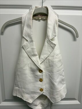 Free People Cream Sleeveless vest Sz XS